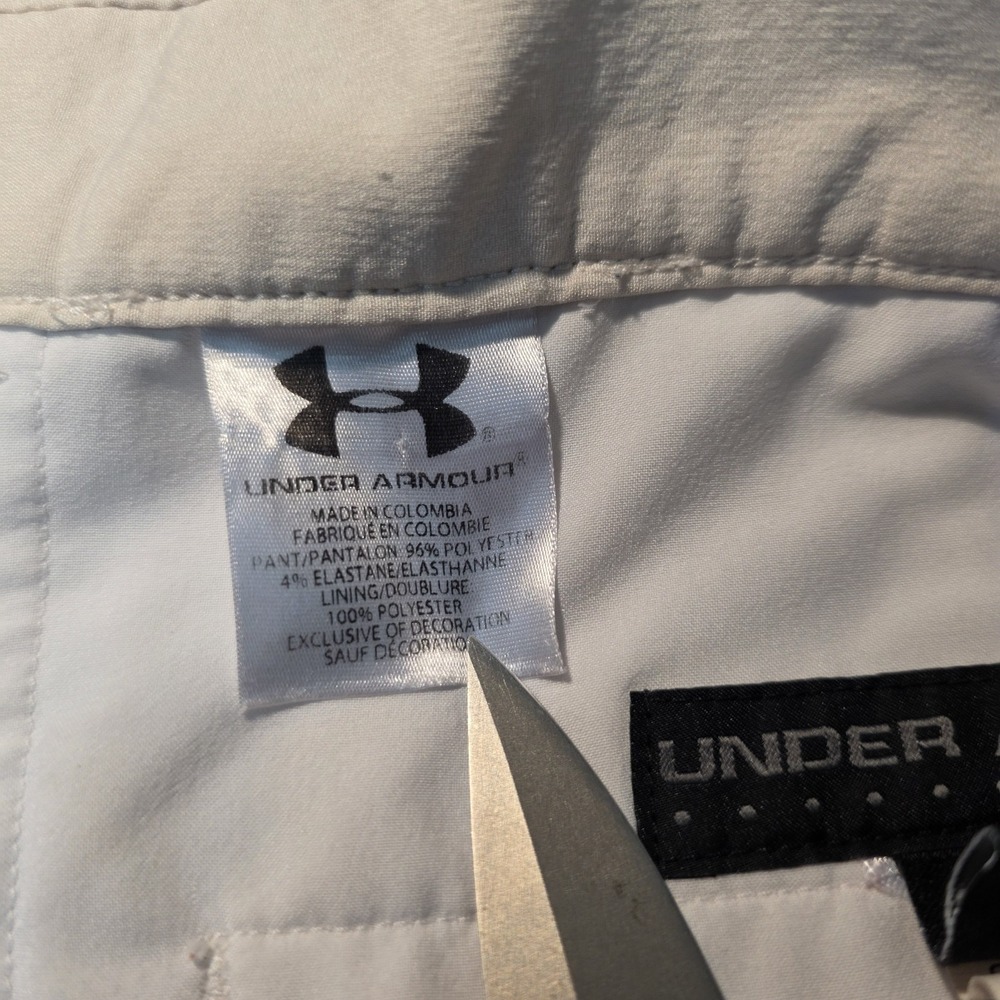 Under Armour Mens‎ 36x30 Performance Golf Pants Mens Beige Cream Wicking Tech - Picture 10 of 13